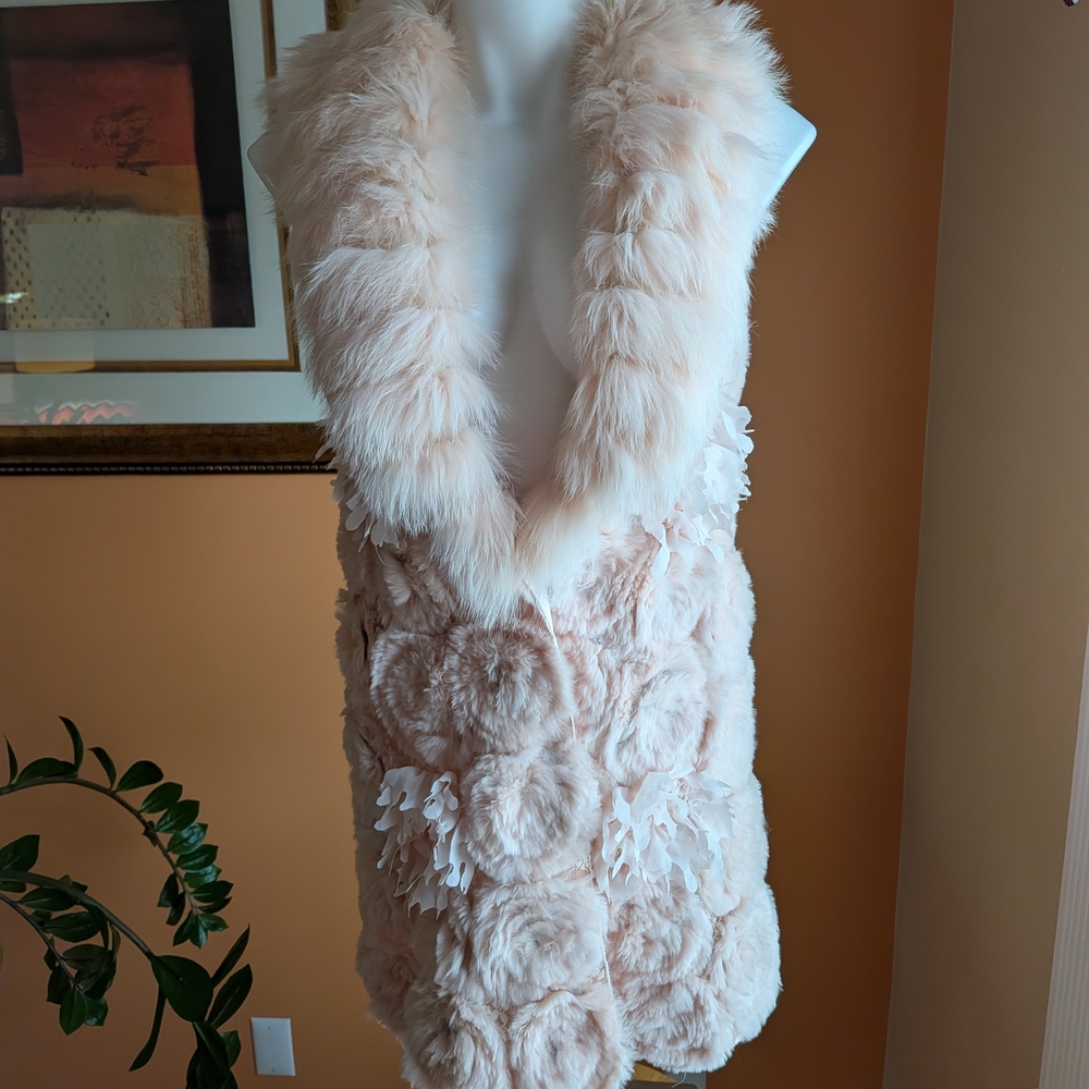 Dolce & Gabbana Blush Pink Faux Fur Vest